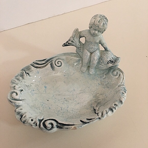 VTG Porcelain Baby and GoldfishTrinket /Soap Dish - Picture 7 of 15